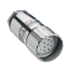 M23 Field attachable fe connector, male right angle connector 19-pole with threaded joint, external thread, assembling with solder connections