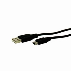 USB 2.0 A to mini B 5 pin cable, 3 ft.