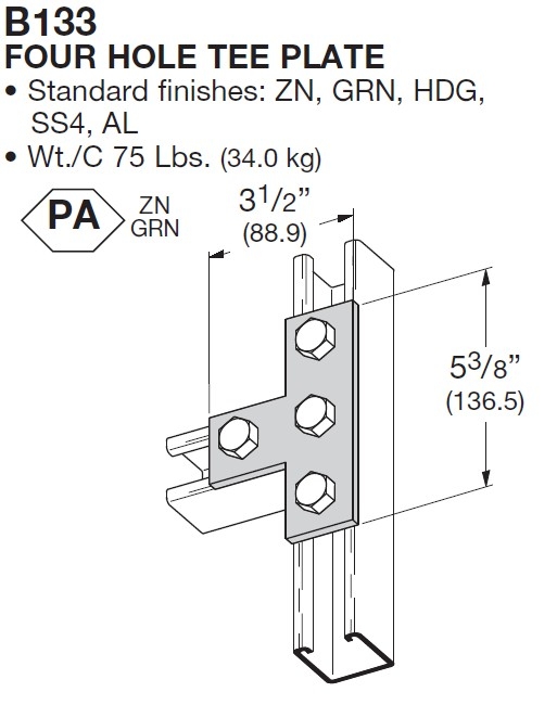 Tee/cross flat fitting, 5.37