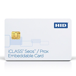 iCLASS Card, 2k Bits (256 Bytes) w/ 2 App Areas, Programmed w/ SIO & Std iCLASS Access Control App, Front: Plain White Gloss Finish, Back: Plain White Gloss Finish, Sequential Matching Encoded/Print, No Slot Punch