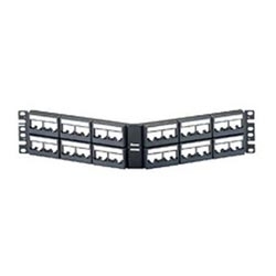Flush Mounted Patch Panel, Black, 48 Ports, Rack Units 2U, CRS, Depth 4 ...