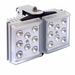 Light Illuminator, 2-Panel, RAYLUX, 100 to 230 Volt AC, 25 Watt, 16-LED, White Light, 50 to 100 Degree, 6&quot; Length x 4&quot; Width x 2&quot; Depth, Silver, With PSU