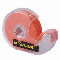 Hook and Loop Cable Ties Dispenser, ID-SCRATCH, Perforated in 3cm Pieces, Includes 1 Roll of 2.5 meters, Fluo Orange