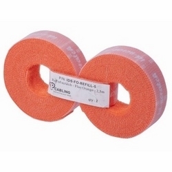 Hook and Loop Cable Ties Refill, ID-SCRATCH, Perforated in 3cm Pieces, Includes 2 Rolls of 2.5 meters, Fluo Orange