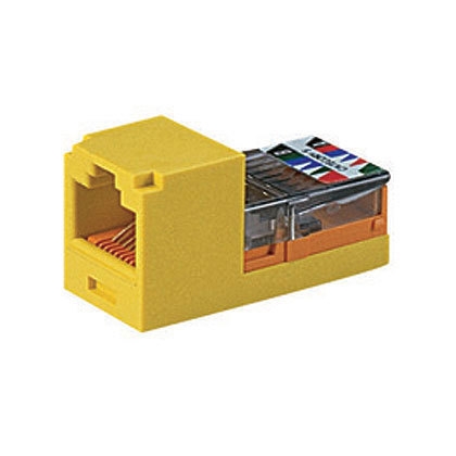 Jack Module, Cat 5E, Unshielded, T568A; T568B, IDC, 1 Port, Yellow