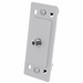 French-style Wallplate Insert, 45mm x 45mm, 2-Port, Flat, White, Includes Shutters and ID Window