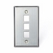 QuickPort Wallplate, Single Gang, 3-Port, Stainless Steel