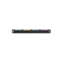 GigaMax 5e Universal Patch Panel, 24-Port, 1RU, Category 5e, Includes Cable Management Bar