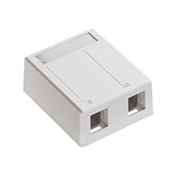 Extended-Depth Housing, White, ABS, Surface-mount, 2 Ports