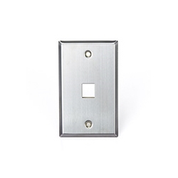 QuickPort Wallplate, Single Gang, 1-Port, Stainless Steel