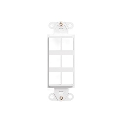 Leviton 41646-A Quickport Decora Insert, 6-Port, Mandelfarben, Für Multimedia-Wandanschlüsse