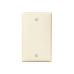 1-Gang No Device Blank Wallplate, Standard Size, Thermoplastic Nylon, Box Mount, - Ivory