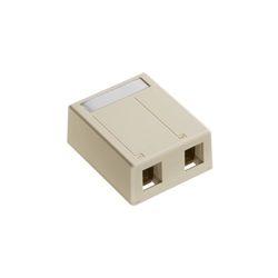 Surface-Mount Box for Shielded Connectors, 2-Port, Ivory