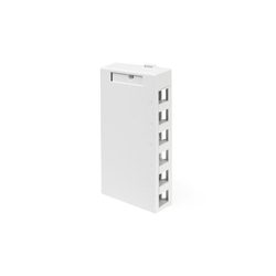 QuickPort Surface Mount Housing, 6-Port, White
