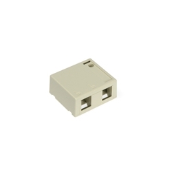 QuickPort Surface Mount Housing, 2-Port, Ivory, Includes 1 Blank QuickPort Insert