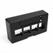 QuickPort Modular Furniture Extended Depth Faceplate, 4-Port, Black, Includes 1 Blank Insert