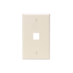QuickPort Wallplate, Single Gang, 1-Port, Light Almond