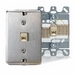 Telephone Wall Jack, 6-Position, 4-Conductors, Quick Connect, Stainless Steel