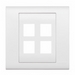 Excella QuickPort Wallplate, 4-Port, White, Includes Wallplate Frame and Insert, Connectors Sold Separately
