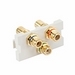Multimedia Outlet System RCA 3-Port Adapter, Female-to-Female, A/V Colors: Red-PR, Blue-PB, Green-Y, 1 Unit MOS Module, White