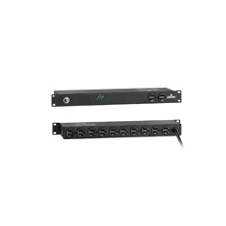 120 Volt 20 Amp Surge Protected, 19 Inch Rack Mount NO Switch and L5-20P Plug, Data Sensitive, 1440 Joules, 330V Impulse Clamping, 12 Feet 14-3 SJT Cord Length, Steel Housing - Black