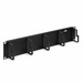 Cable Manager, Horizontal, Flat, 5-Ring, Rack Mount, 2RU, 19" Width x 2.5" Depth x 3.47" Height, 16 Gauge Steel, Powder Coated Black, With 2" Metal Ring