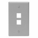 QuickPort Wallplate, Single Gang, 2-Port, Grey