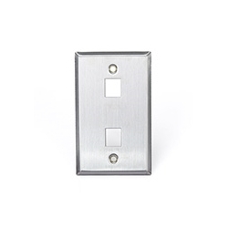 QuickPort Wallplate, Single Gang, 2-Port, Stainless Steel