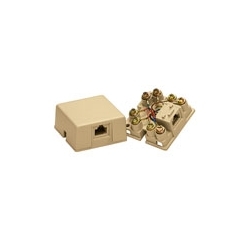 Surface Mount Jack, 8-Position 8-Conductors, Screw Terminal, Ivory