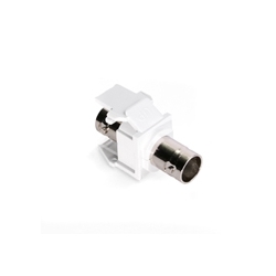 BNC QuickPort Adapter, Nickel-Plated, 50 ohms, White