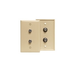 Wall Plate, Standard Video, 2 F Connector, Ivory