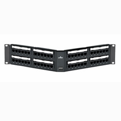 GigaMax 5e Universal Recessed Angled Patch Panel, 48 Port, 2RU, Category 5e