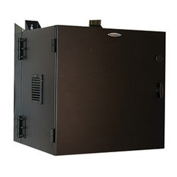 NEMA 12K Wall Mount, 24&quot;H x 24&quot;W x 24&quot;D, 12 RMU, 22&quot; Usable Depth, 17&quot; Max. Rail Spacing, 150 lb. Wt. Cap., Black, Solid Door with Keyed Lock, Side with gland plate for fan/filter assembly, #12-24 Tapped Rails, UL508A; NEMA 250 Type 12K
