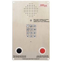Stainless Steel Speaker Phone with Chrome Tone Keypad and Autodial Push Button - Can Flush Mount, Install in a (WPP) Weatherproof or (HOB) Weather-resistant Housing