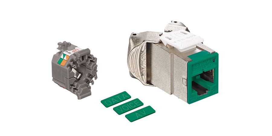 Modular Jack, Cat-5e, Green, 1, 110, A/B UNIVERSAL, Surface, RJ45