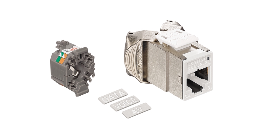 Modular UTP Jack, Cat 6, White, Die Cast Zinc, 1 Port, IDC, T568A/T568B ...