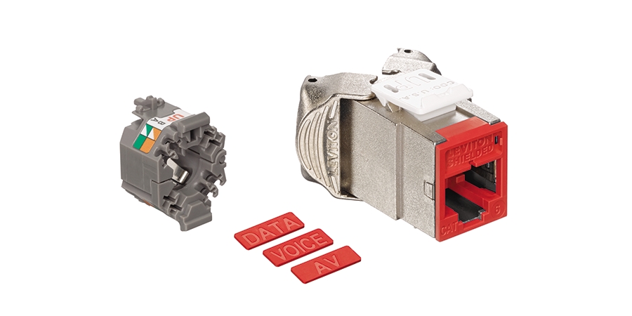 Modular Jack, Cat 6, 110, 1 Port, T568A; T568B, Shielded, Polycarbonate ...