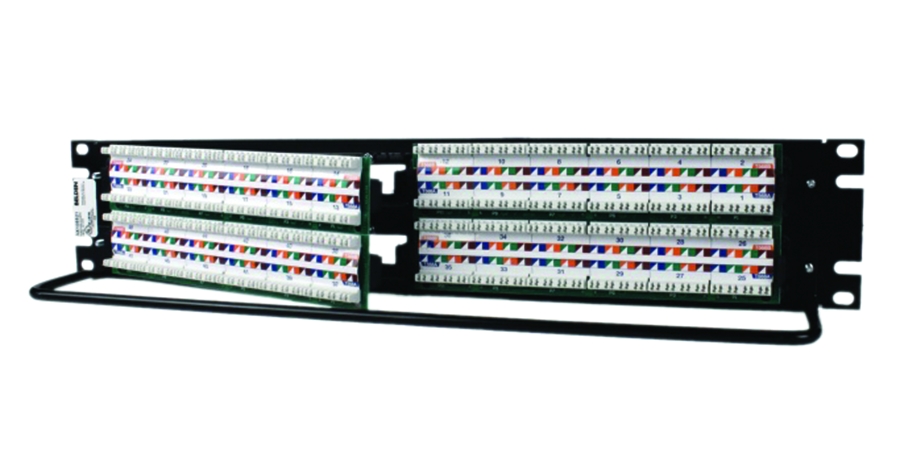 Patch Panel, Steel, 2U, Preloaded, RJ45, 48 Ports, Black