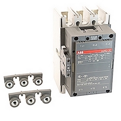 3 pole, 400 amp, non-reversing across the line contactor with 208V AC coil and 1 NO and 1 NC auxiliary contacts