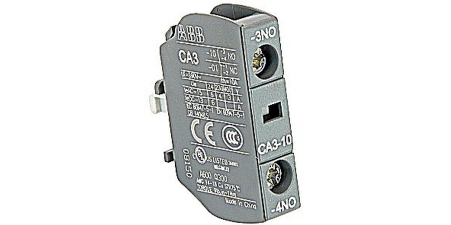 Auxiliary Contact Block, LxWxH: 9.5 x 44.2 x 33.5mm, 2 A