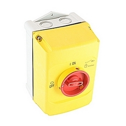 Rouge moulé en plastique boîtier avec sur / voyage / Off de marquage et protection selon NEMA 12 et 65 IP utilisables sur le type MS116 et 132 contrôleurs de moteur manuels