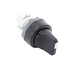 Modular, 2 position, maintained, non-illuminated selector switch with black short handle