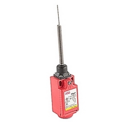Safety limit switch with spring whisker actuator and 2 NC and 1 NO contacts