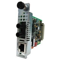 Fast Ethernet Point System(tm) Slide-In-Module Media Converters [Class B] 100BASE-TX (RJ45) [100 m/328 ft.] to 100BASE-FX 1300 nm multimode (SC) [2 km/1.2 miles]