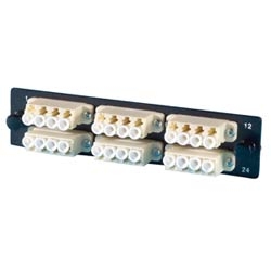 6-LC Quad (24 Fibers) Multimode Adapters with Phosphor Bronze Sleeves