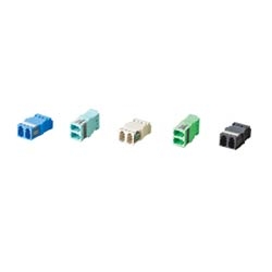 Fiber Optic Adapter, LC Duplex, Reduced-Flange Mount, Ceramic Sleeve, Single-mode (OS2), blue