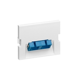 1 Duplex SC, zirconia ceramic, SM/MM blue, 45-Degree exit (1.5 units high), white
