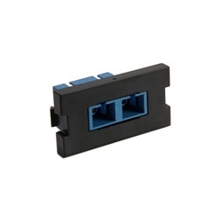 Duplex SC Fiber Adapter MOS Module, Zirconia Ceramic Sleeve, 1 Unit High, Black