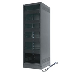 Wide AV Rack, 27U Rack Units, Black, Steel, 51.4 in. H, 22 in. W, 28 in. D
