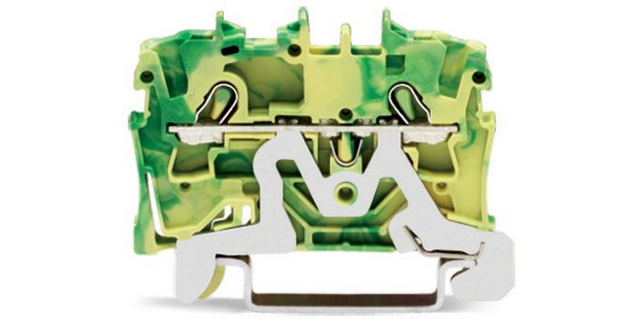 Terminal Block, 800 V, 1-Row, 22 to 12 AWG, Green, Yellow